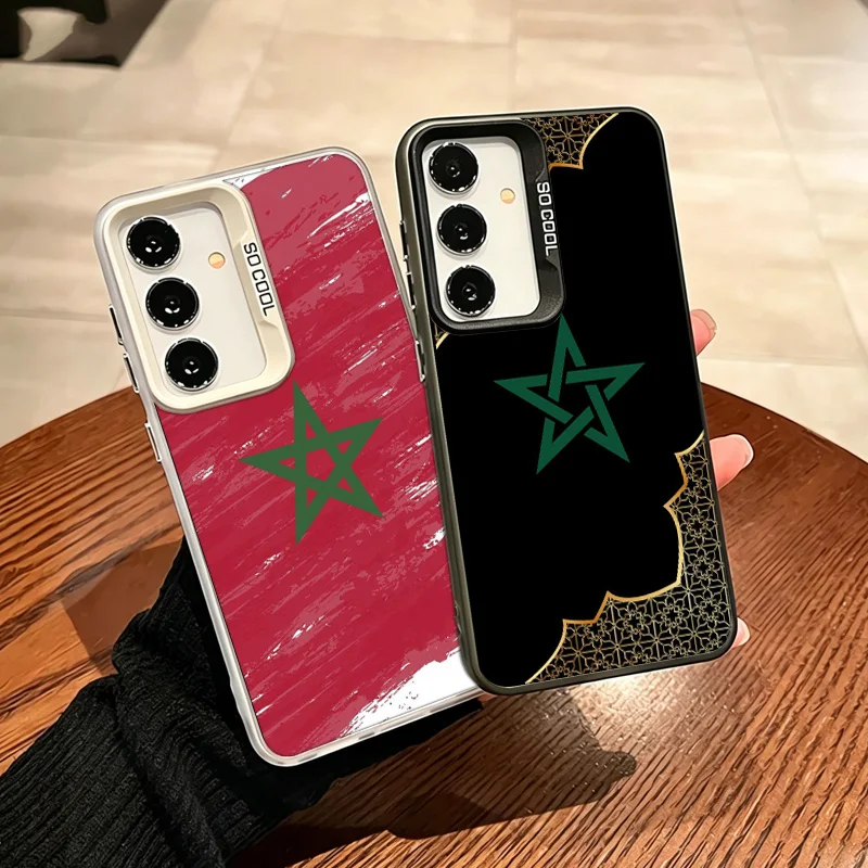 Morocco Flag Soccer Phone Case for Samsung A12 A13 A14 A22 A23 A24 A32 A33 A34 A54 A53 A52S Galaxy A02S A03S Core A04E A04S A73