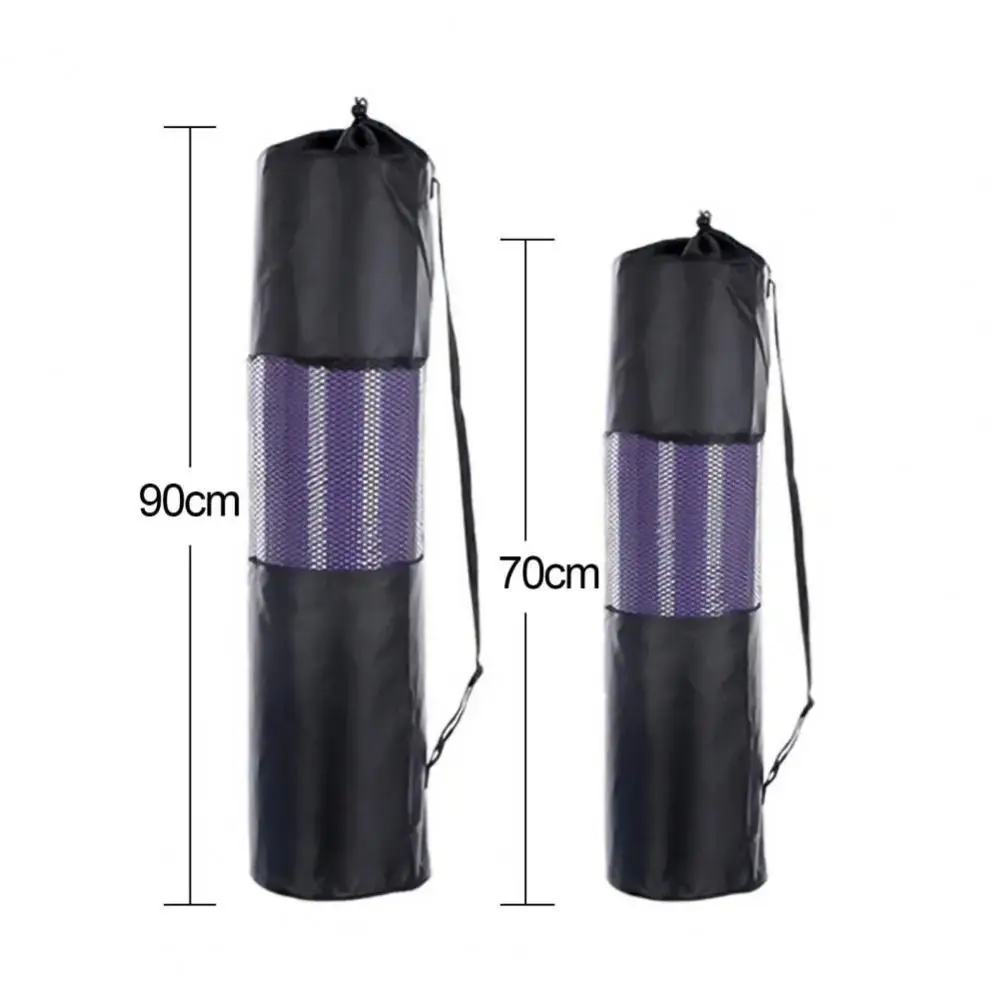 Portátil preto Yoga Mat Bag, Saco de esportes respirável com alças ajustáveis, Carry Mesh Storage Bag, Se encaixa mais Yoga Mats