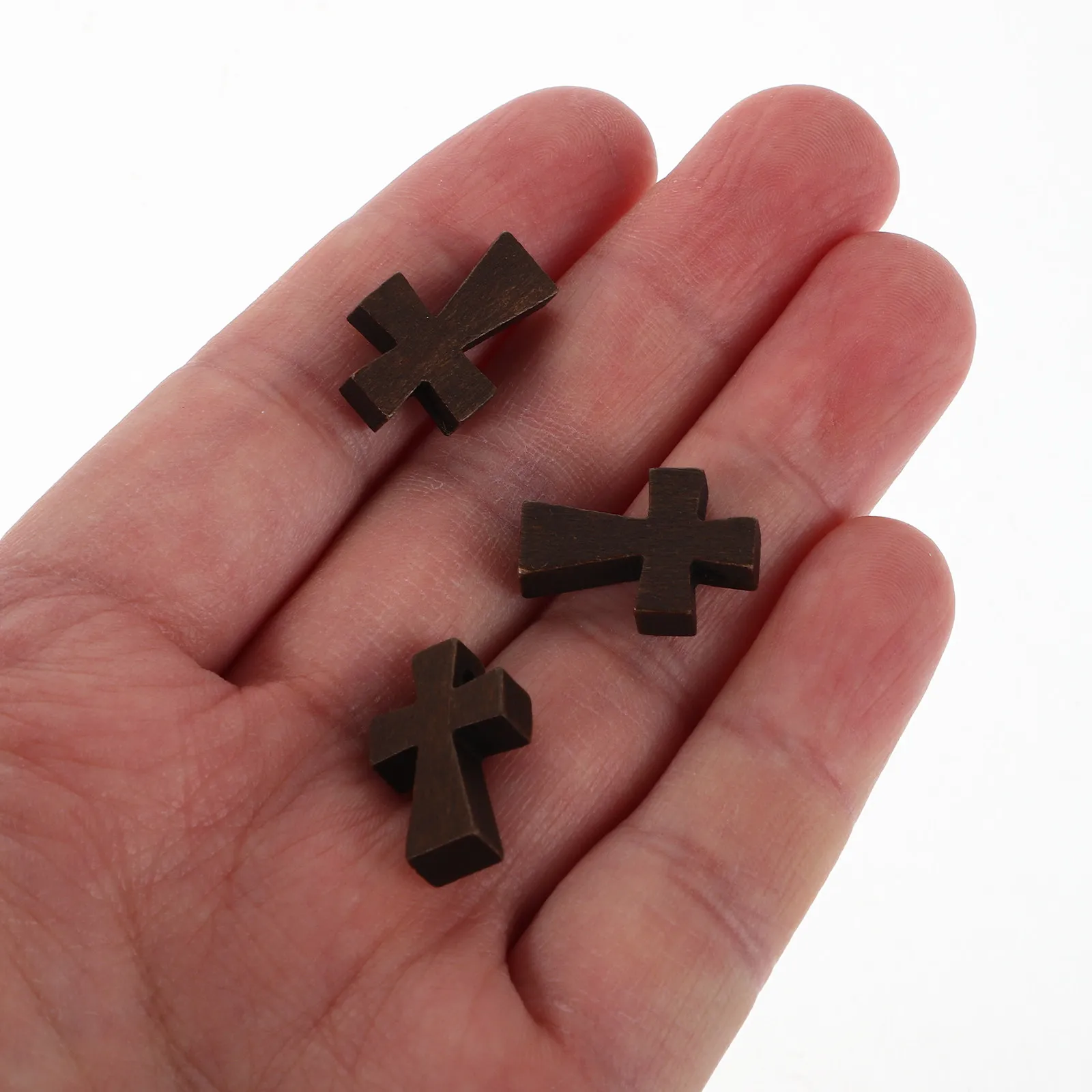 

150Pcs Wood Cross Charm Small Wooden Cross Beads Classic Design DIY Jewelry Making Necklace Bracelet Keychain Crosses for Crafts