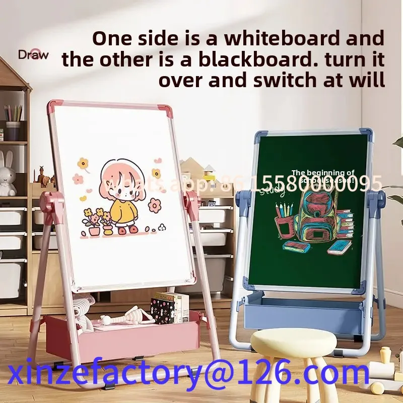 Customizable Double-Sided Teaching Blackboard Magnetic Stand Erasable Whiteboard