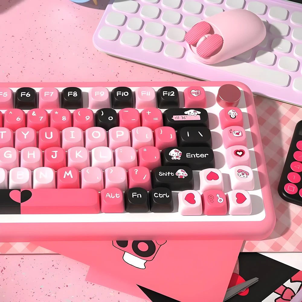 Mechanical Keyboard Original Heartbeat MCA Keycaps Pbt Cute Teenage Girls Personalized