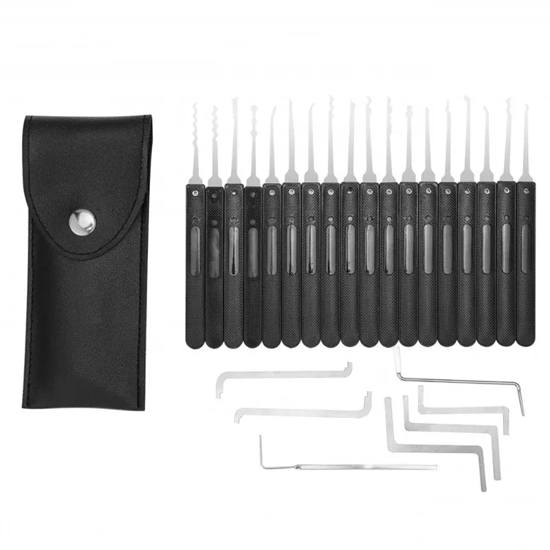 2026 25PCS Lock Pick PACK Locksmith Supplies Broken Key Auto Extractor Remove Hooks with 5pcs Transparent Locks DIY Hand Tools