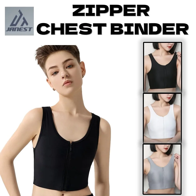 

Front Zipper Chest Binder Breast Binder Chest Lesbian Tomboy Breathable Binder Chest Bamboo Charcoal Corset