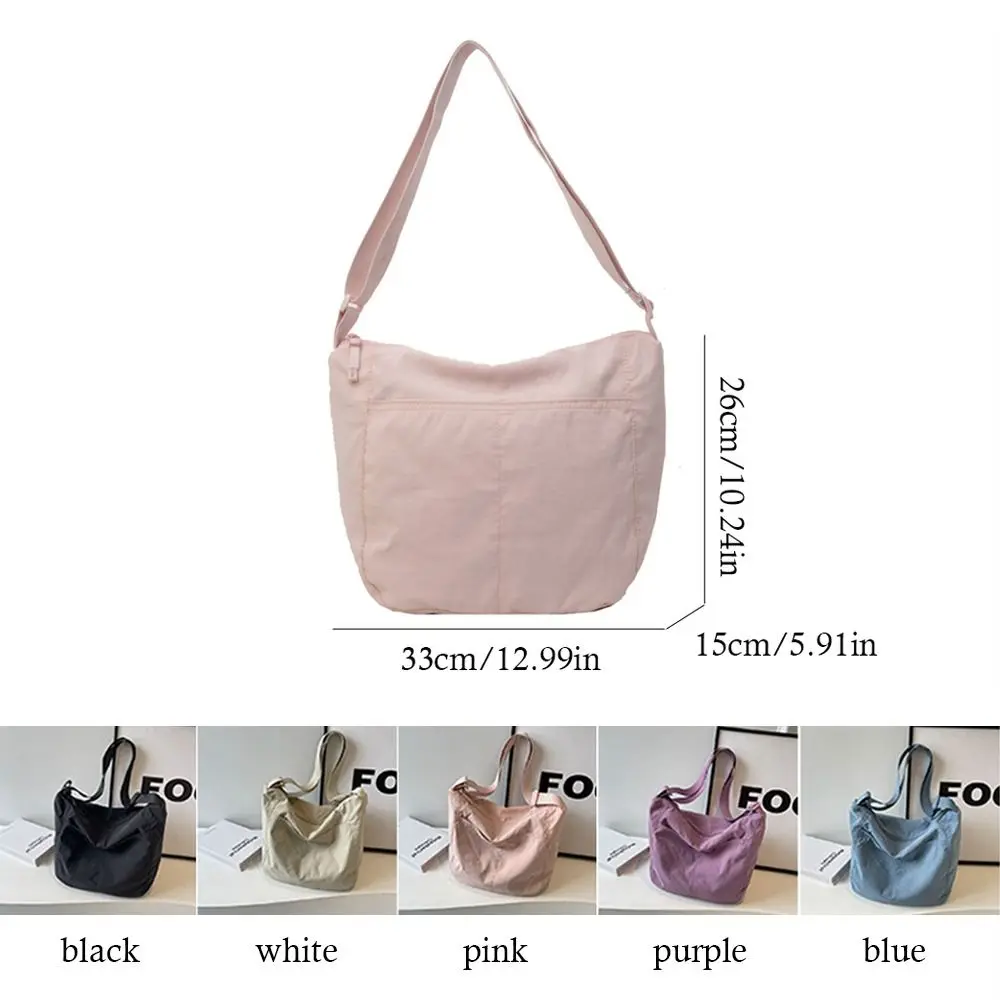 Women Girls Crossbody Shoulder Bags Fashionable Solid Color Nylon Bags Tote Bag Outdoor Travel Ultra-large Capacity Bags