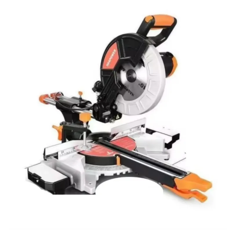 Ten-inch woodworking miter saw, 45-degree angle, desktop stainless steel and aluminum cutting machine