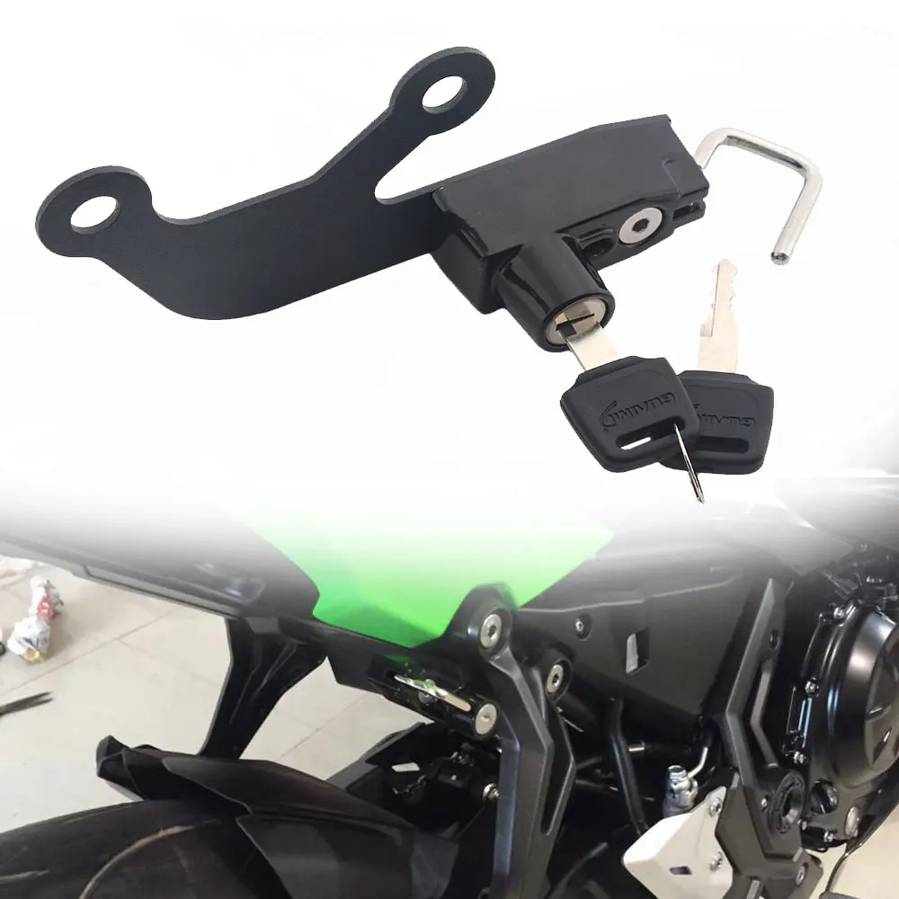 For Kawasaki Ninja 650 Z650 Helmet Lock Kit Motorcycle Helmets Security Anti-Theft Lock Rust-Proof Sturdy Aluminum Left