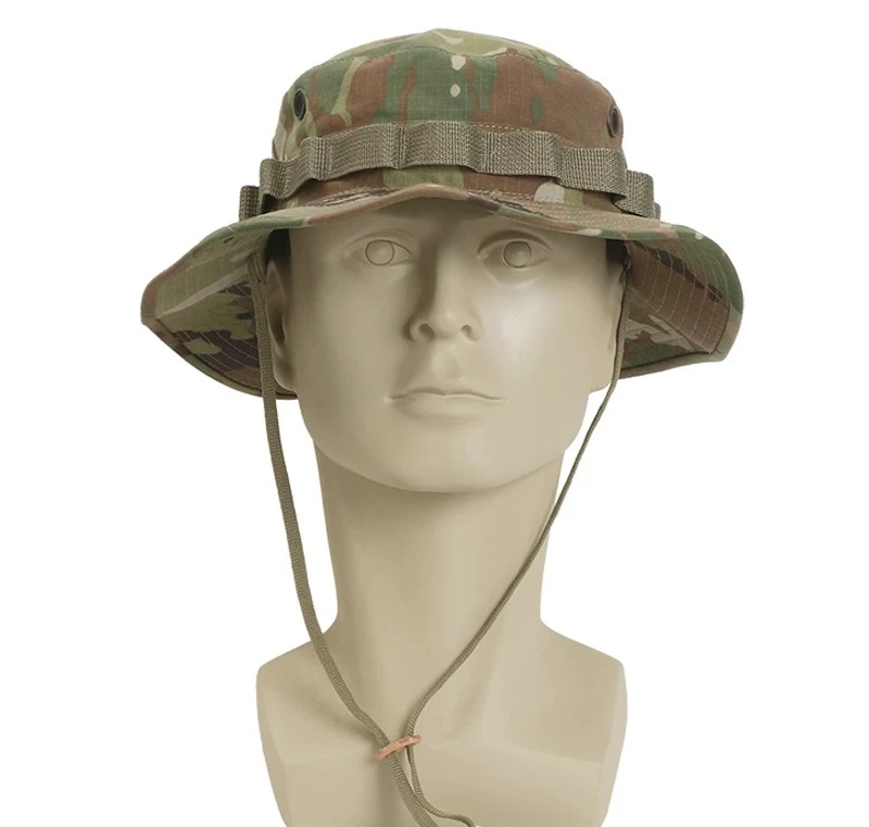 Camouflage Hat Military Fan Tactical Round-brimmed Hat Outdoor Fisherman Fishing Hat