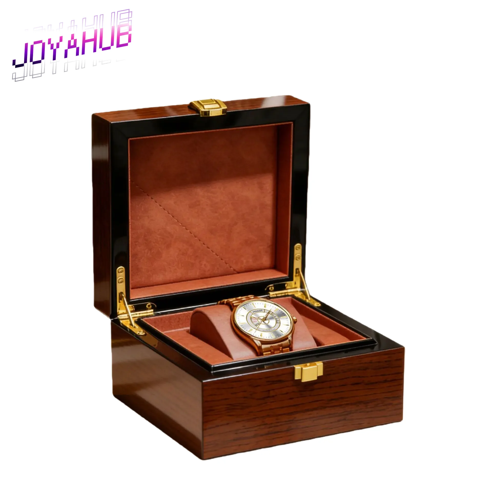 Minimalist Wooden Watch Packaging Box Free Custom LOGO High-end Lacquered Split-type Watch Storage Box in Bulk Gift Packaging
