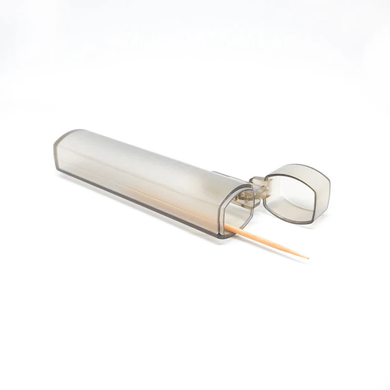 

Transparent Plastic Toothpick Box Portable Toothpick Holder