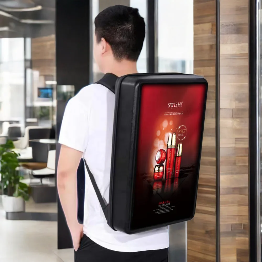 21.5-32  inch Outdoor Indoor digital kiosk Display Waterproof Simple Walking Portable Backpack Advertising Machine