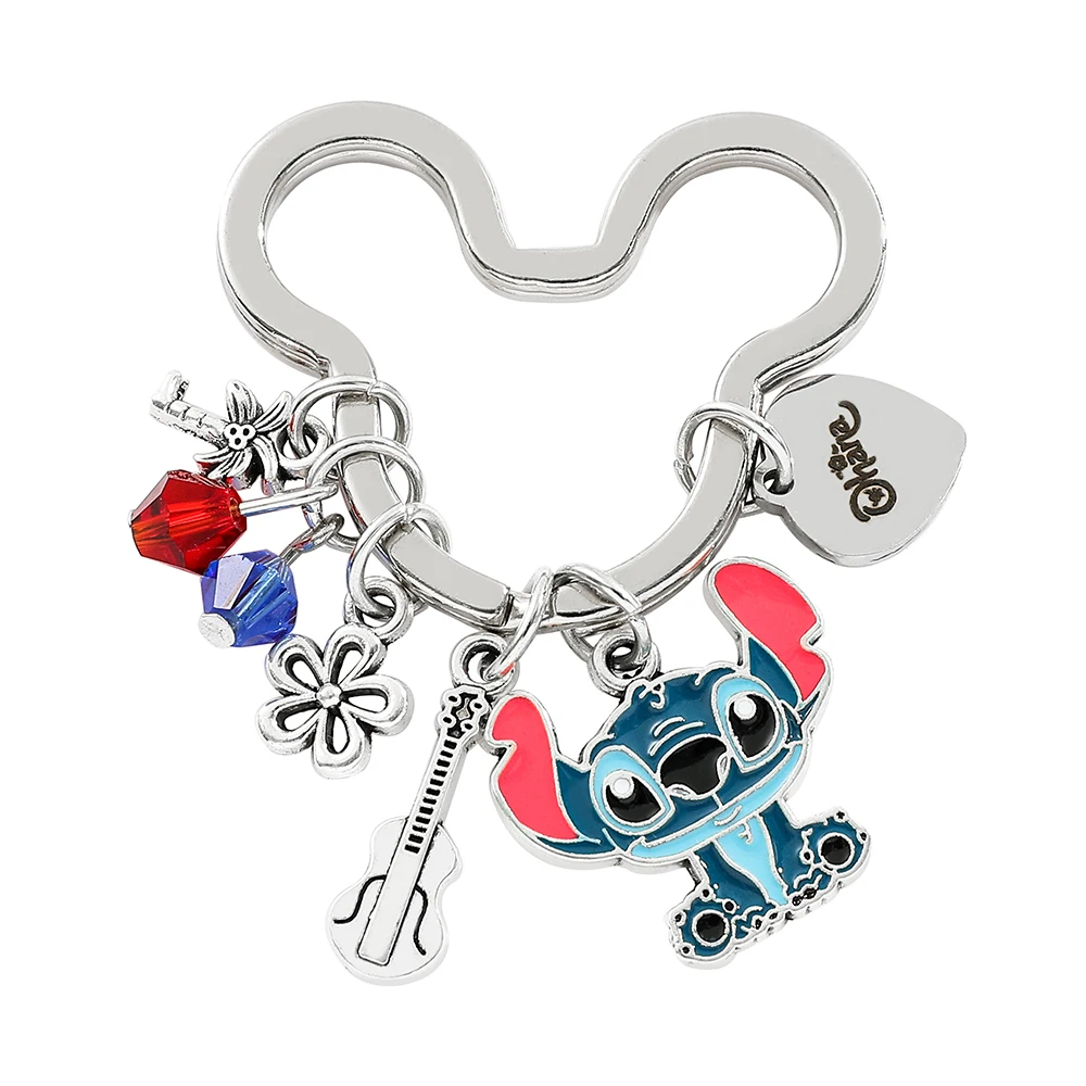 

Брелок с мультяшным персонажем Стич, брелок в форме головы, полый дизайн, аксессуары, подарки на день рождения для друзей