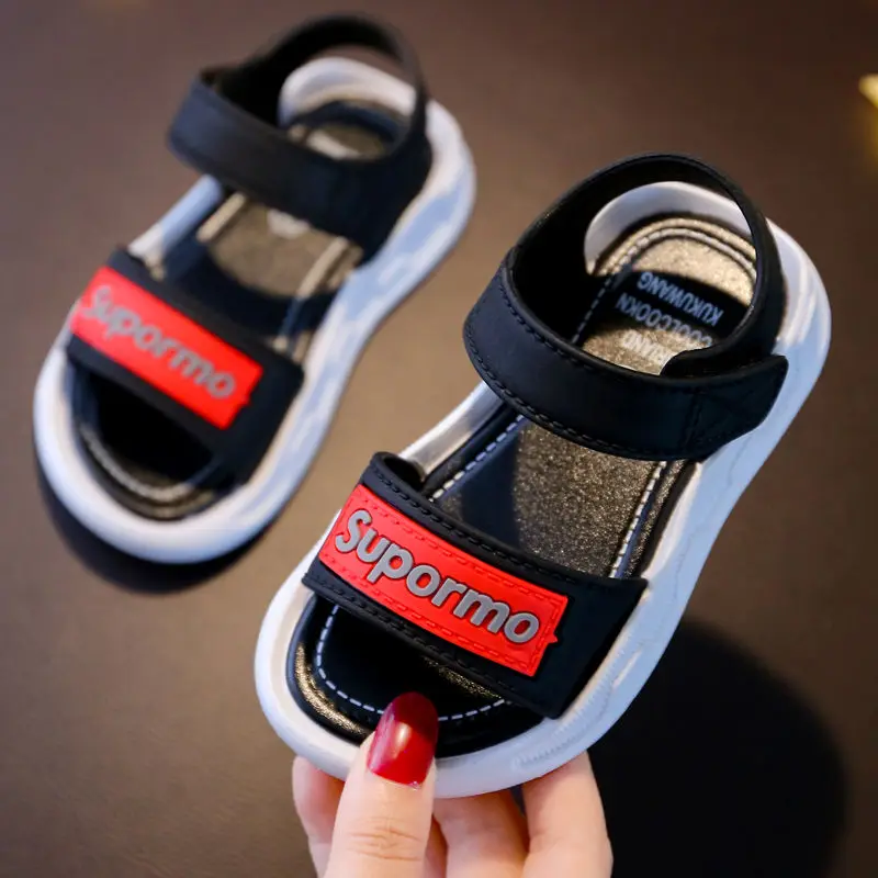 2024 Summer Leather Baby Sandals Solid Color Baby Boy Sandals Rubber Sole Anti-slip Boys Girls Sandals Toddler Baby Shoes Beach