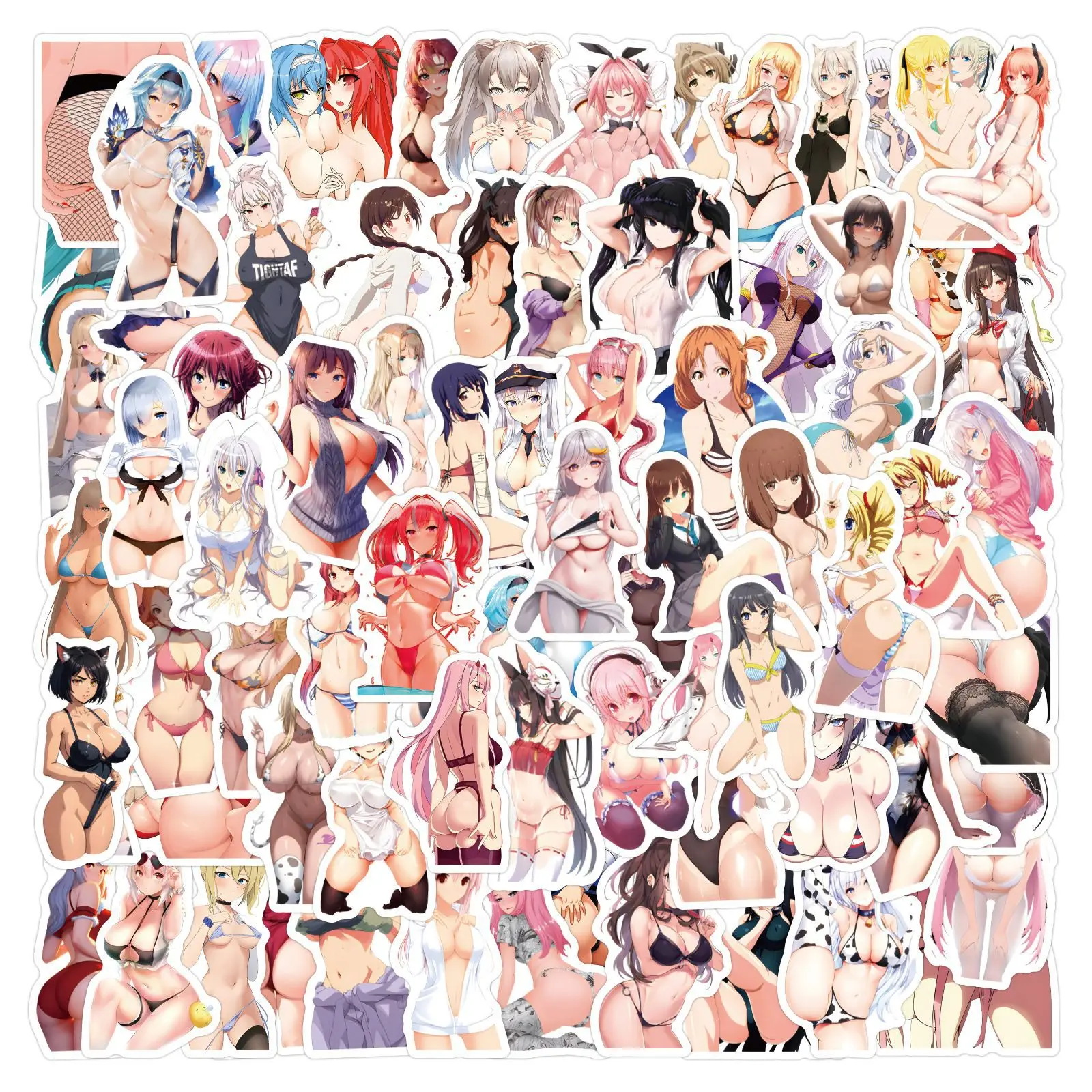 10/60/120 قطعة مثير الفتيات Waifu الكبار ملصقات أنيمي الكتابة على الجدران الشارات DIY بها بنفسك كوب ماء محمول الأمتعة جراب هاتف ملصق مضاد للمياه #3