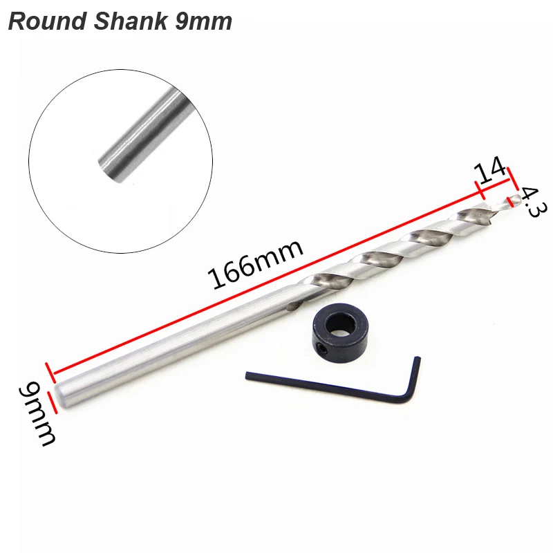 Twist-Stufenbohrer mit Stopper-Locator für Kreg Jig Guide, manuelle Tasche, Pilotlochtiefe, Anschlagkragen, 1/4 Sechskant, rund, Holzbearbeitung
