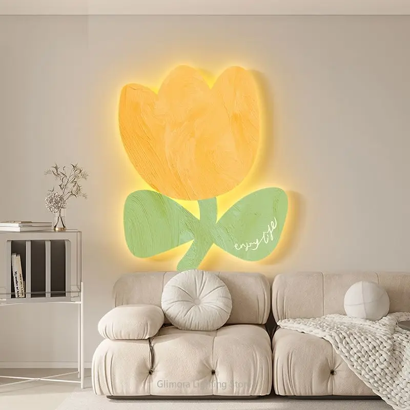 LED Light Painting for Living Room Sofa Wall, Still Life Ambient Glow Art for Dining Room, Decorative Illuminated Wall Hanging