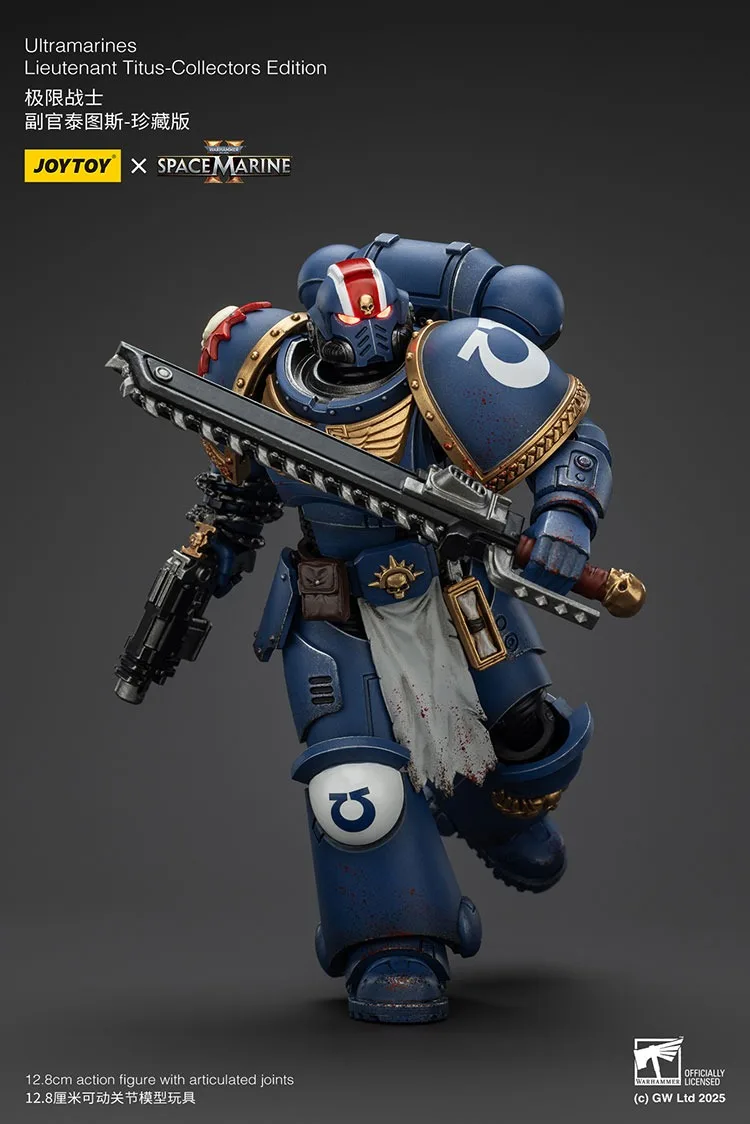 JOYTOY Warhammer 40K Ultramarines Lieutenant Titus-Collectors Edition ตัวเลขการกระทําคอลเลกชันตุ๊กตาของขวัญตกแต่งเดิม