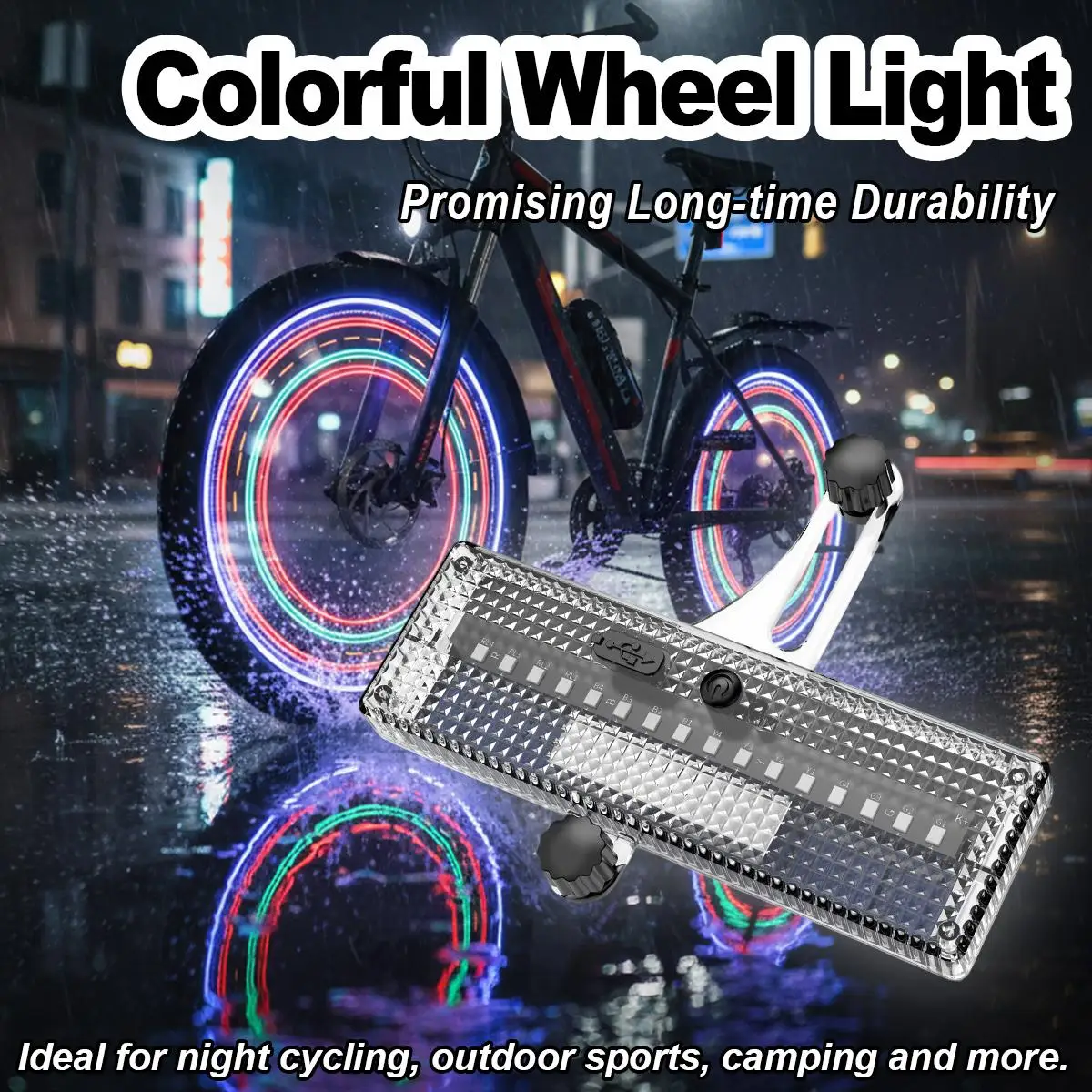 Solar LED Bicycle Wheel Light Weatherproof Cycling Light With Automatic Sensor Glowing Bicycle Wheels Safety Lamp Outdoor Sports
