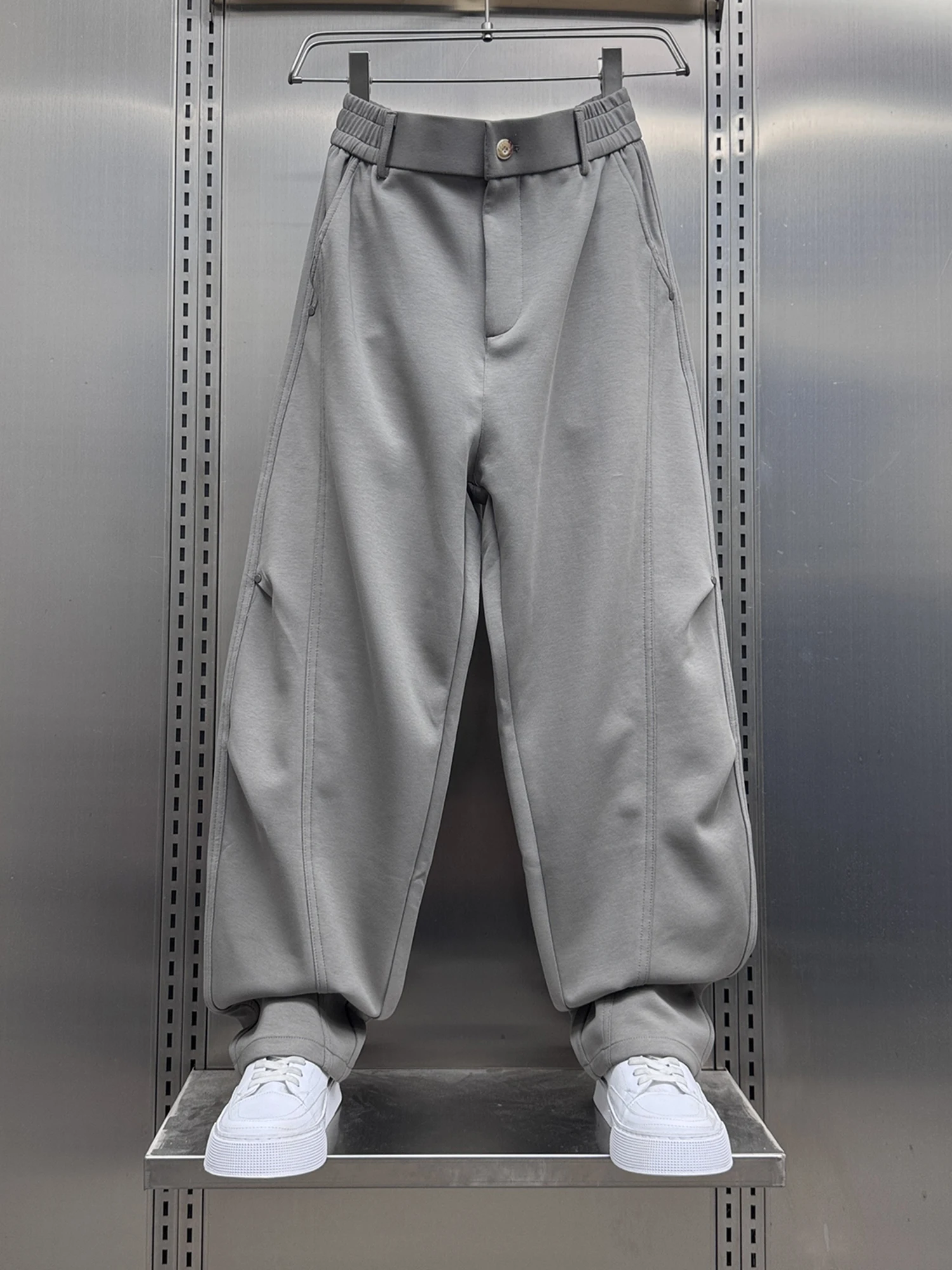 

Новые мужские повседневные брюки на осень-зиму: свободный крой, универсальные, спортивные, с плиссировкой, 3D-пошив, прямые штанины