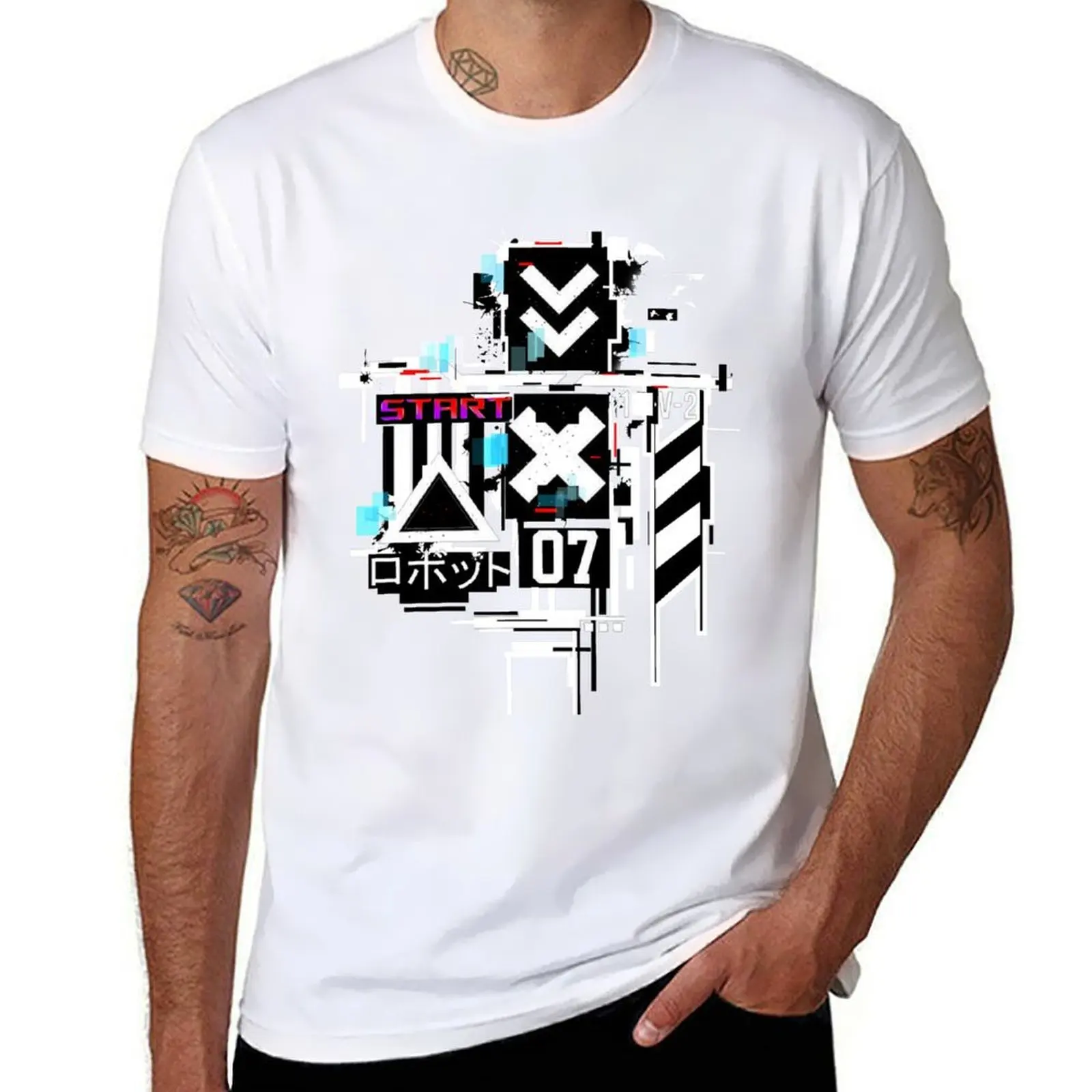 

Start // techwear T-Shirt man t shirt cotton high quality funny t shirts dark humor T-Shirt