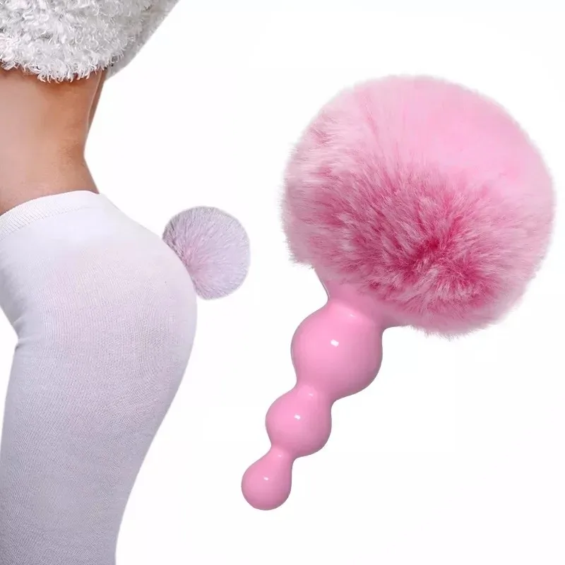 Plug anal en silicone en peluche pour hommes et femmes, jouet sexuel queue de lapin, masseur de prostate, plug anal sexy gay, jeu 7,0 plis