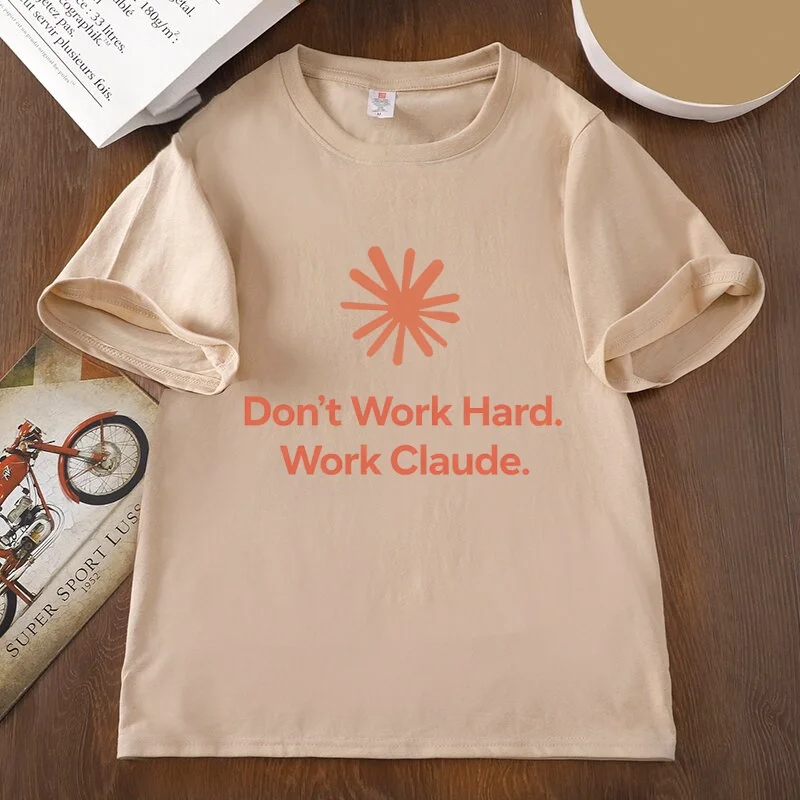 Claude Don't Work Hard T-Shirts für Männer und Frauen, Trendiges, Bequemes T-Shirt, Lässiger Rundhals, Bedruckte T-Shirts, Unisex Herrenbekleidung – Detail 5