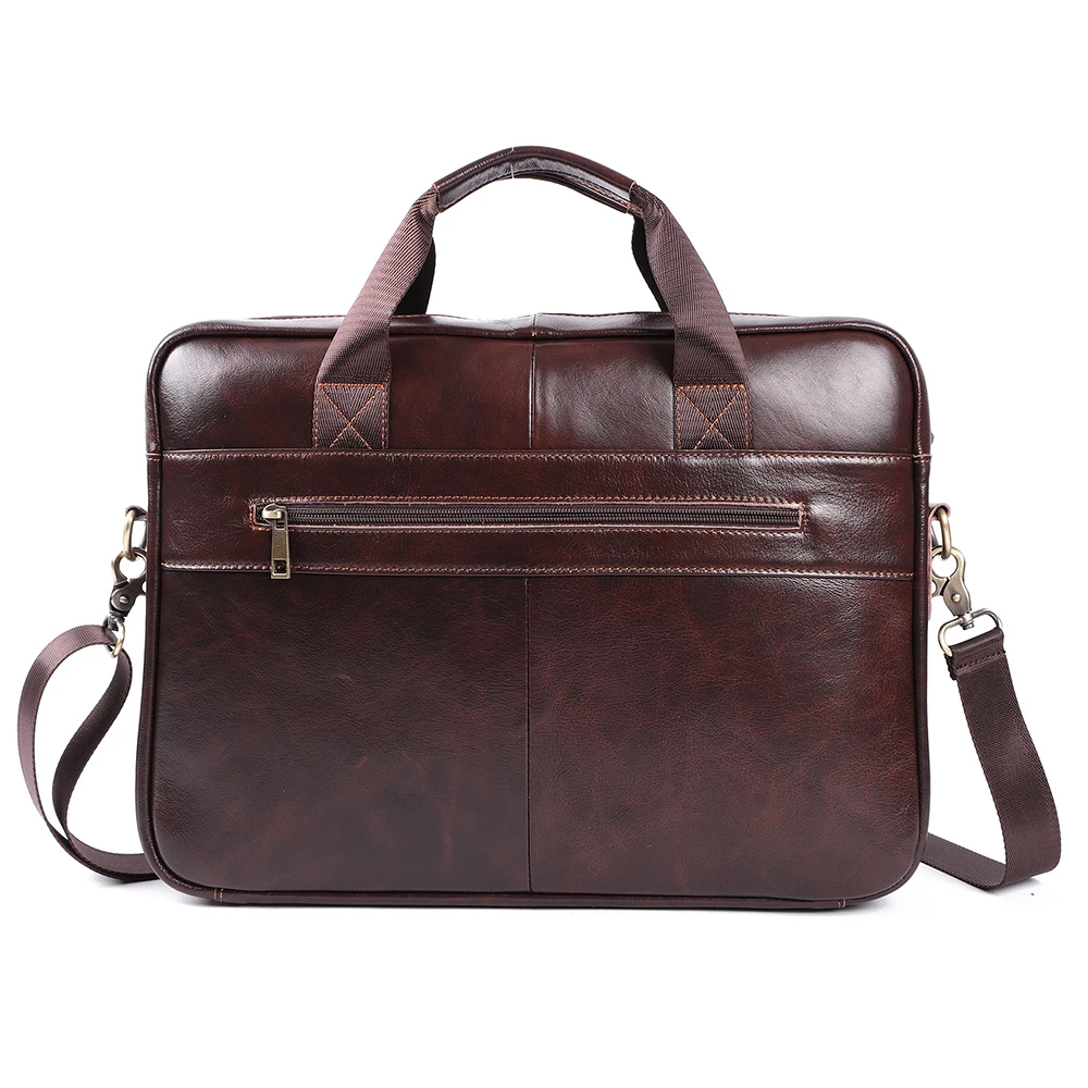 

Men Handbag 15.6 Inch Laptop Bag Business Retro Briefcase Nature Leather Crossbody Shoulder Bag Men's Briefcase