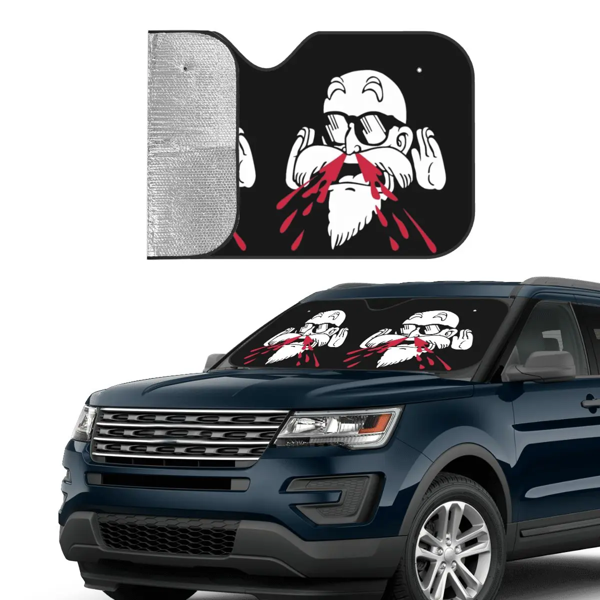 Anime Master Roshi Windshield Sunshade Dragon Ball  Funny Car Front Windshield 76x140cm Sun Visor Solar Protect