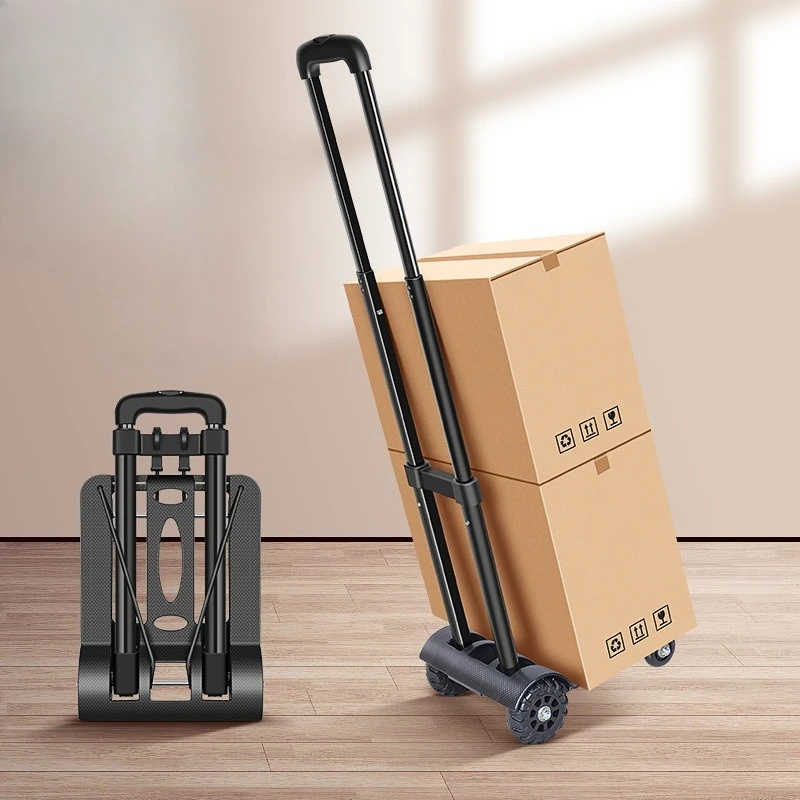 ‌Foldable Shopping Cart with Wheels, Lightweight Pull-Along Trolley, Ergonomic Grocery Carrier, Adjustable Senior Market Cart
