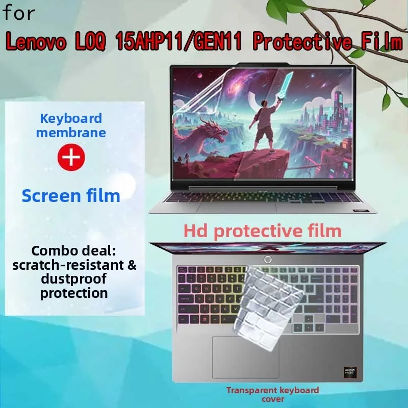 15.3-inch suitable for Lenovo LOQ 15AHP11 laptop screen protector, keyboard film, anti glare and anti blue light protector