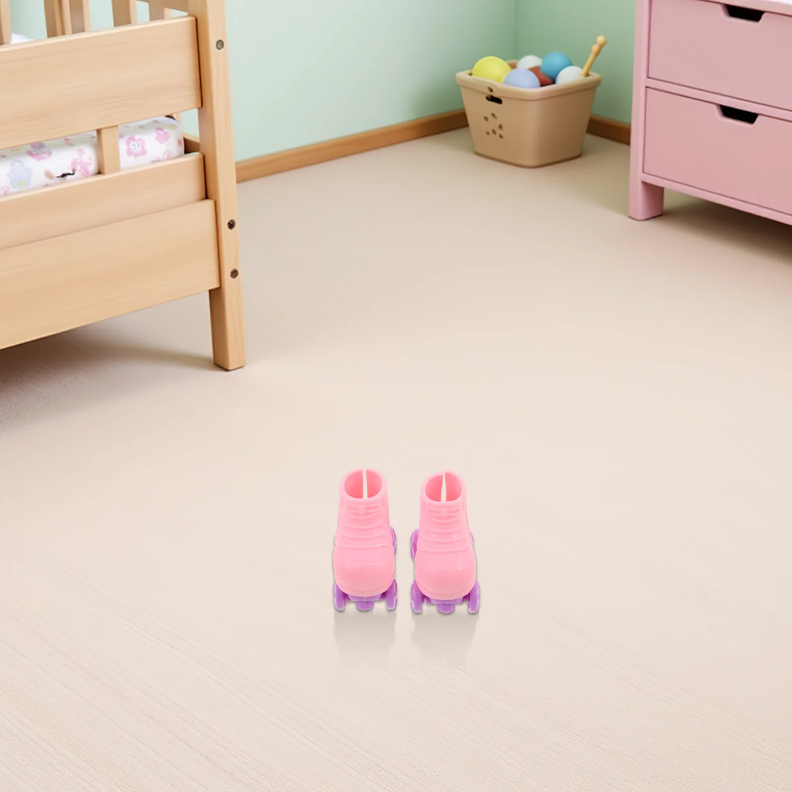 3 stks 3 Pairs Mini Rolschaatsen Voor 1/8 Schaal Tiny Schoen Decor Poppenhuis Accessoires Craft Diy Speeltoestel Miniatuur Schoenen Voor