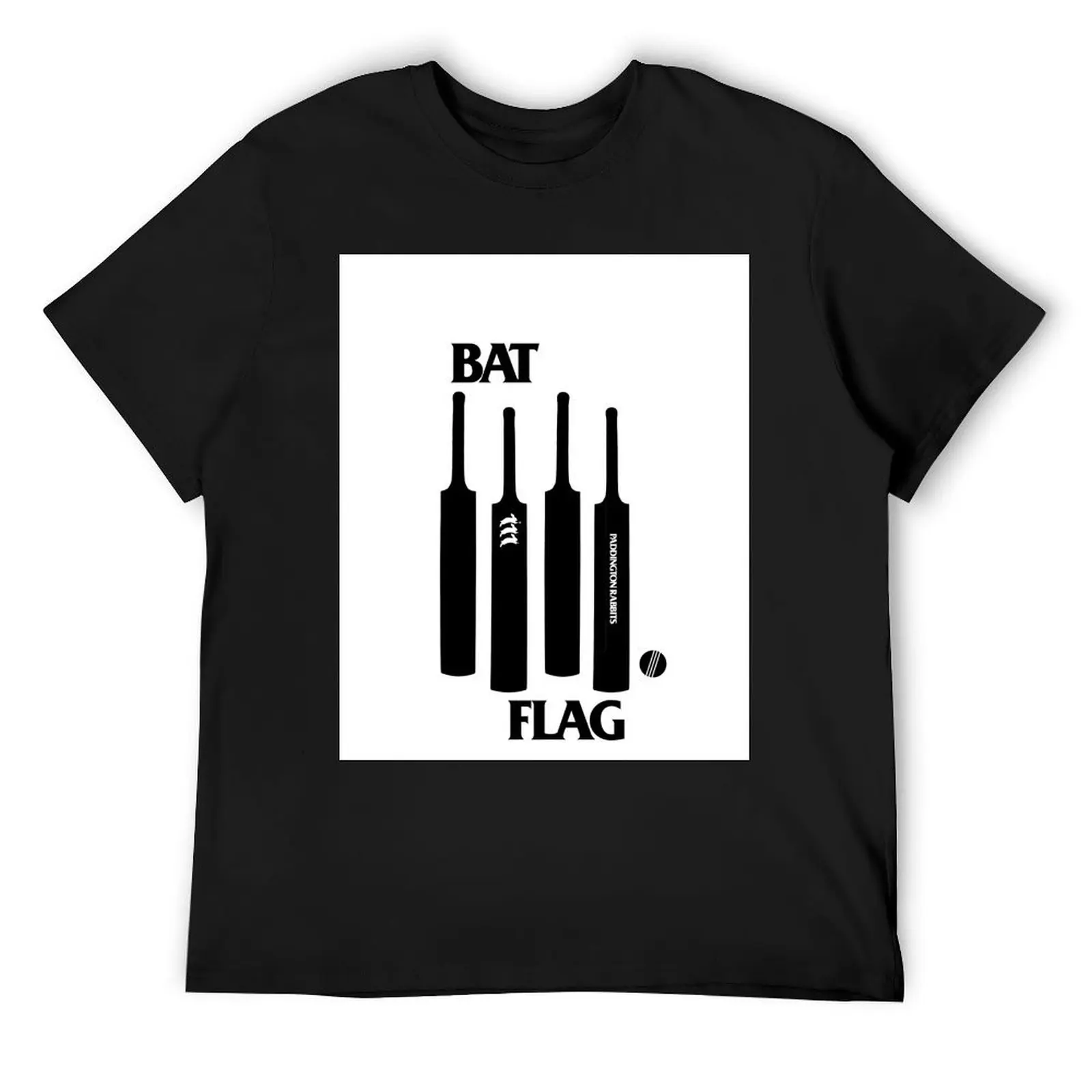 Bat Flag Paddington Rabbits Hardcore Cricket Logo T-Shirt basketball graphic tees vintage workout shirts for men