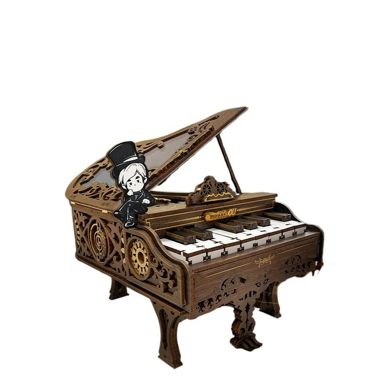 Fingerklavier Miniklavier kann dreidimensionales 3D-Montagemodell spielen. Handgefertigtes Spielzeug