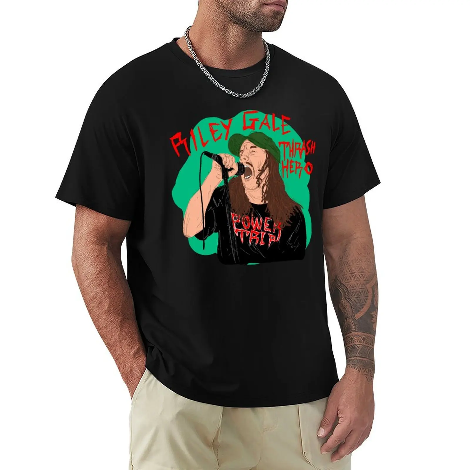 RILEY GALE - THRASH METAL HERO T-Shirt Big Size Short Sleeve Tee for Men