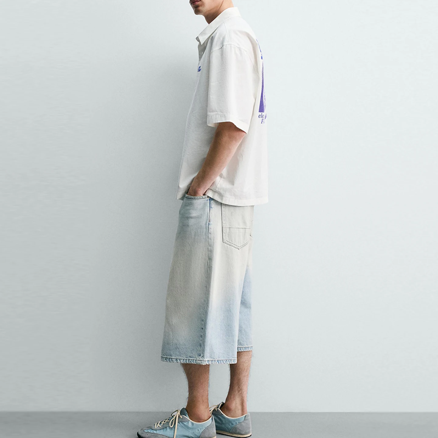 Washed Print Short Sleeve Men's Shirt Casual Loose Fit Summer Fashion Pattern Collar Chinese Brand Zadata No Mall Same