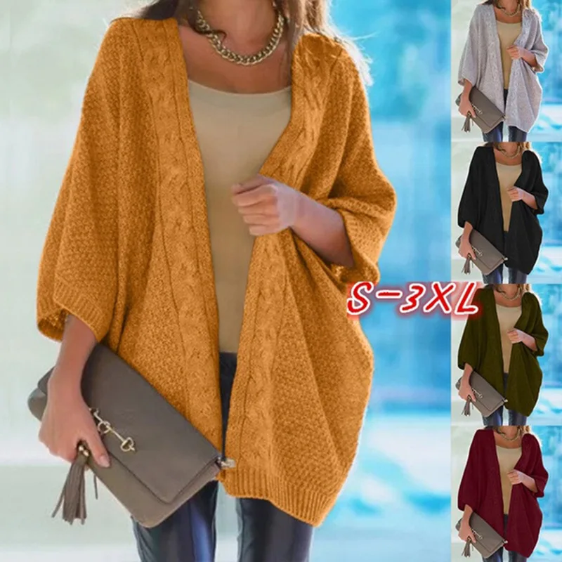 

Women Winter Clothing 2023 Sweater Woman Solid Long Sleeve Knitted Cardigan