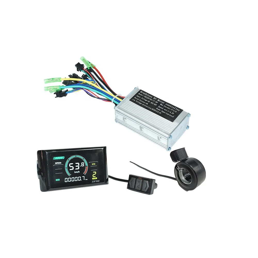 

36/48V 17A Electric Bike Parts Universal Scooter Controller Conversion Kit with LCD Split Gauge Throttle