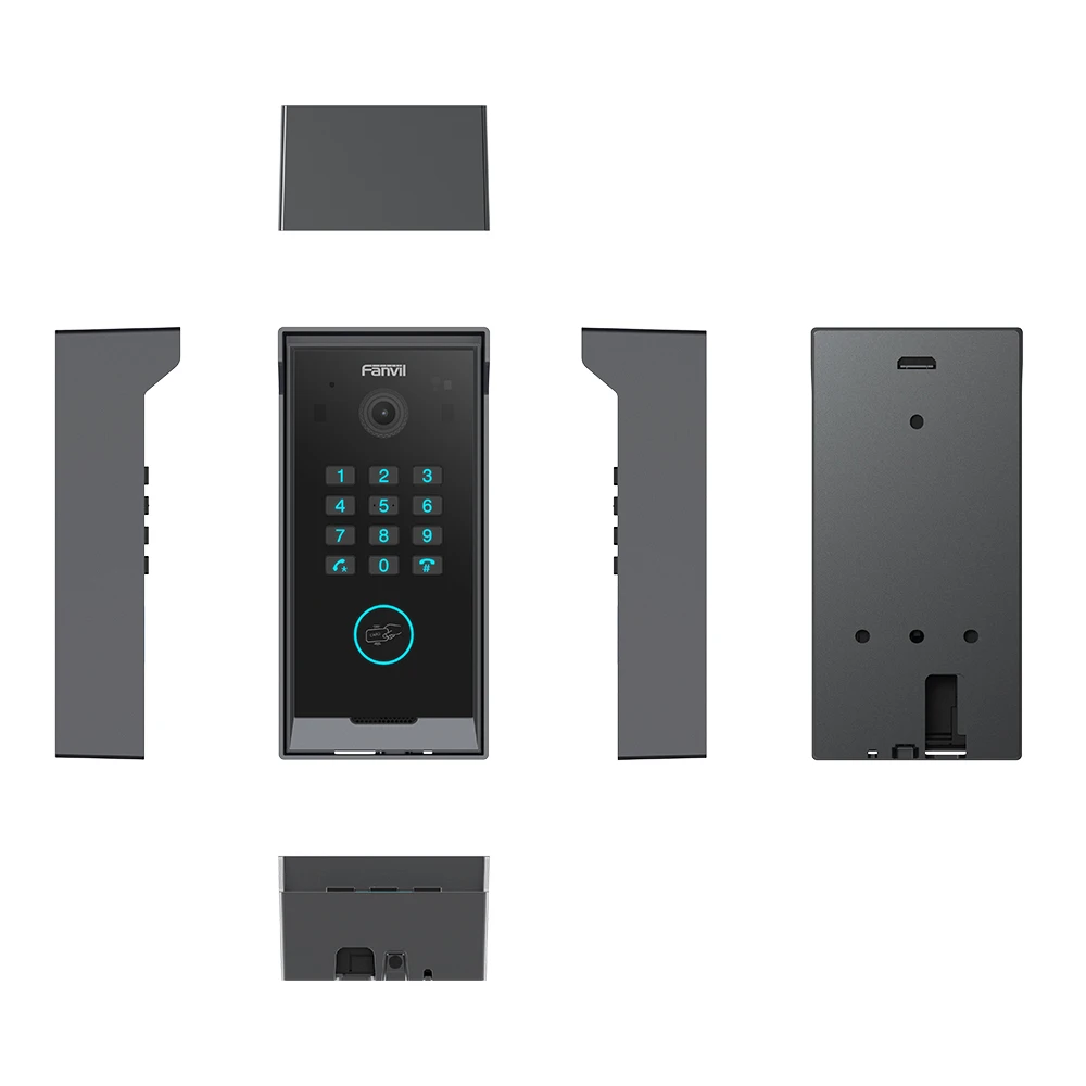 Fanvil SIP Video Intercom Remote Control Membuka Kunci Telepon Pintu dengan Keypad Numerik Sistem Penglihatan Malam Luar Ruangan/Dalam Ruangan Tahan Air