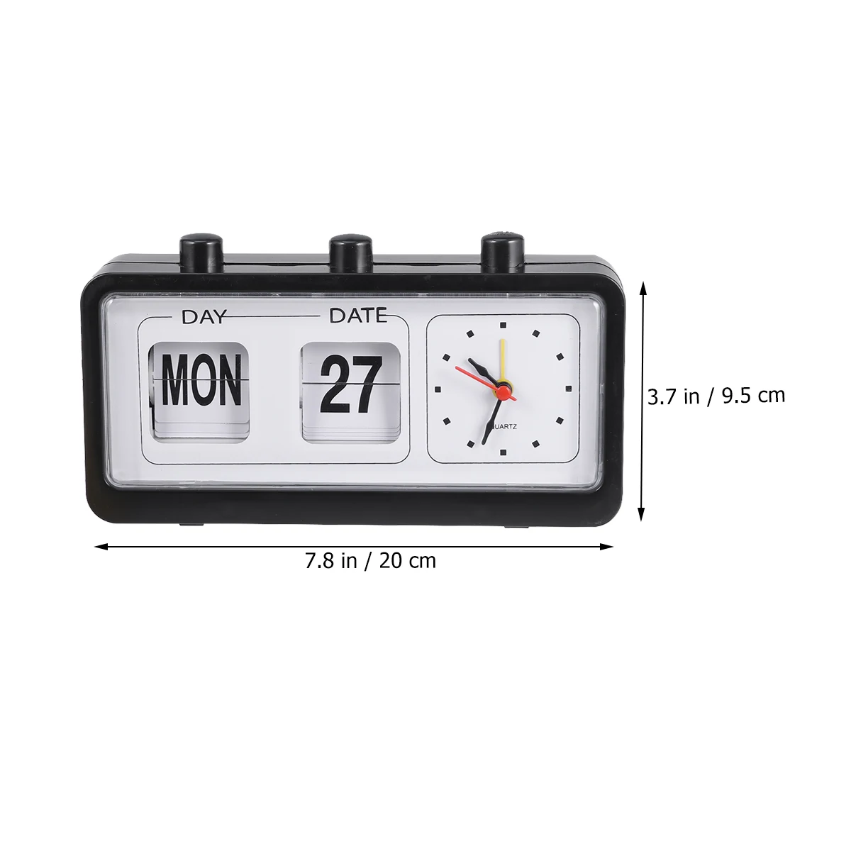 

Manual Control Date Week Time Clock Black Fashion Simple Design for Home Office Bedroom Kitchen Use Time Clock
