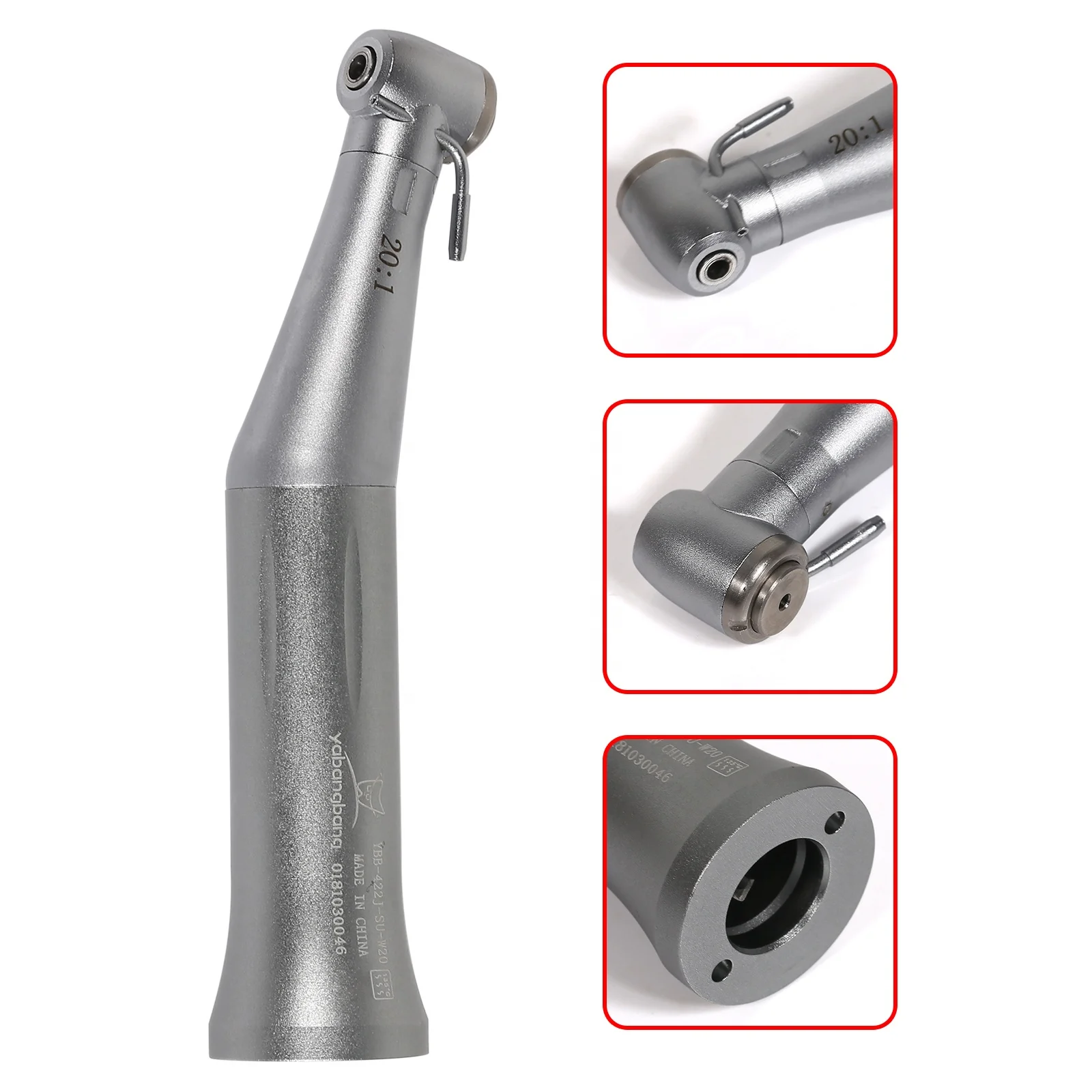 Hot Selling! Den tal imp lant 20:1 Reduction Contra Angle Low Speed Push Surgical Handpiece fit N-S-K E-Type Motor