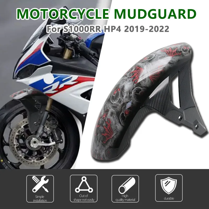 Für BMW S1000RR S1000 RR 2019-2021 Echtcarbon Motorrad-Vorderkotflügel Spritzschutz Schutzblech glänzend Zubehör