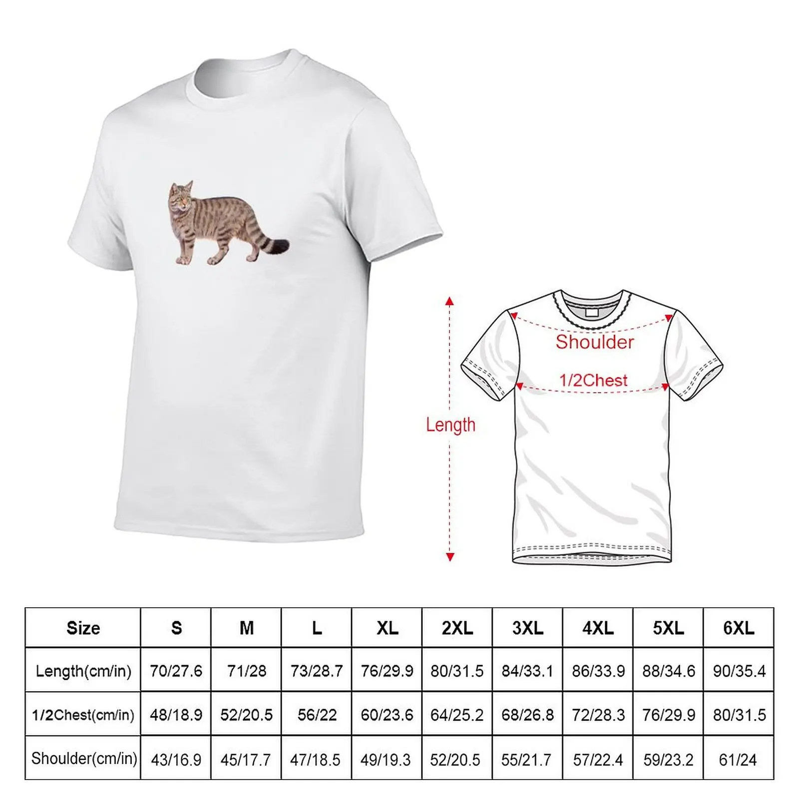 European Wild Cat T-Shirt Trendy Pattern T-Shirt for Men