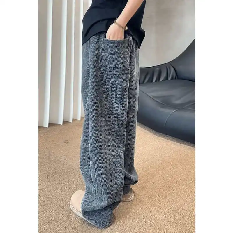 

Повседневные брюки в стиле ретро, мужские свободные прямые брюки с рисунком зебры, широкие брюки, тяжелые спортивные штаны, брюки Scimitar