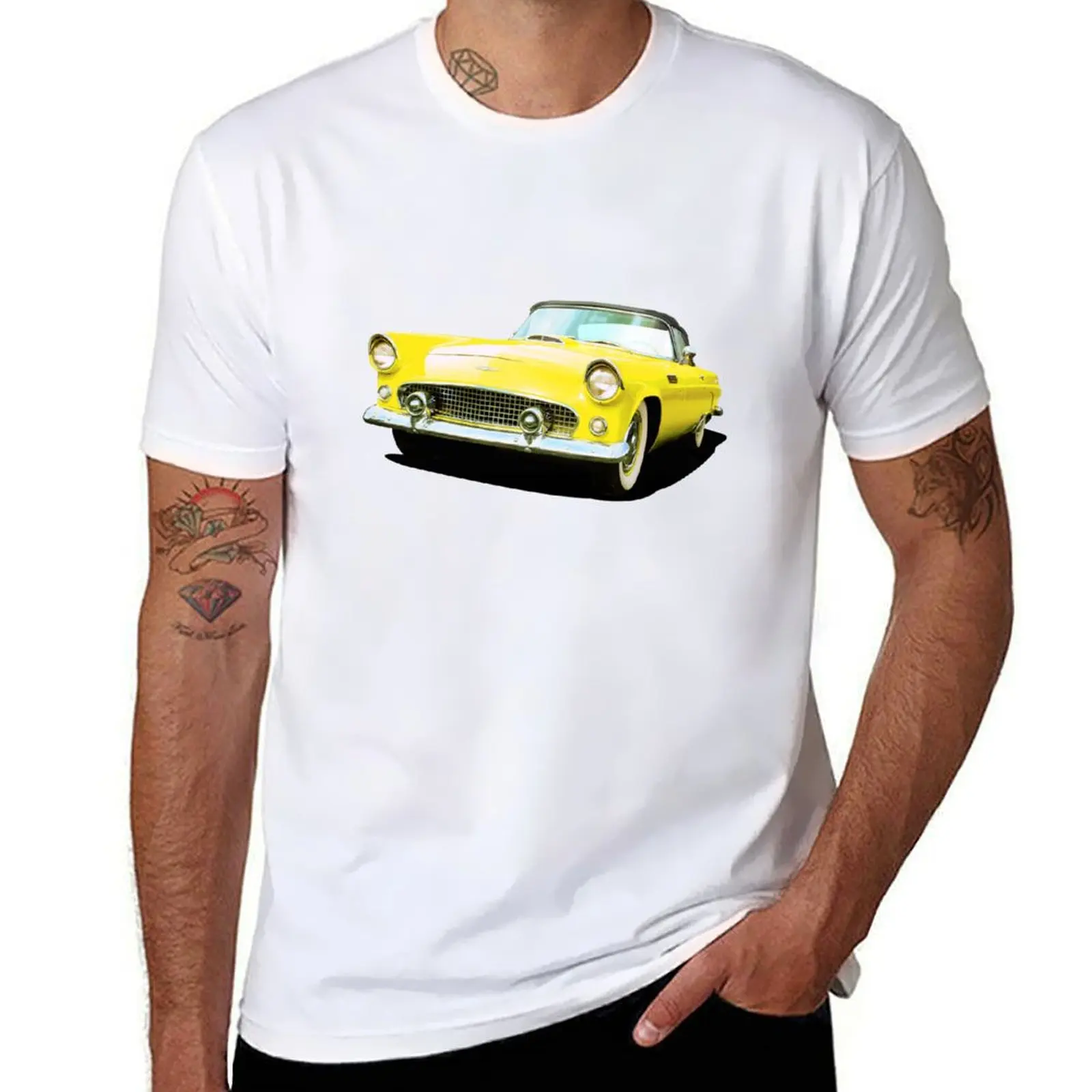 

1956 Thunderbird in yellow T-Shirt anime t shirts oversize man t shirt graphic T-Shirt