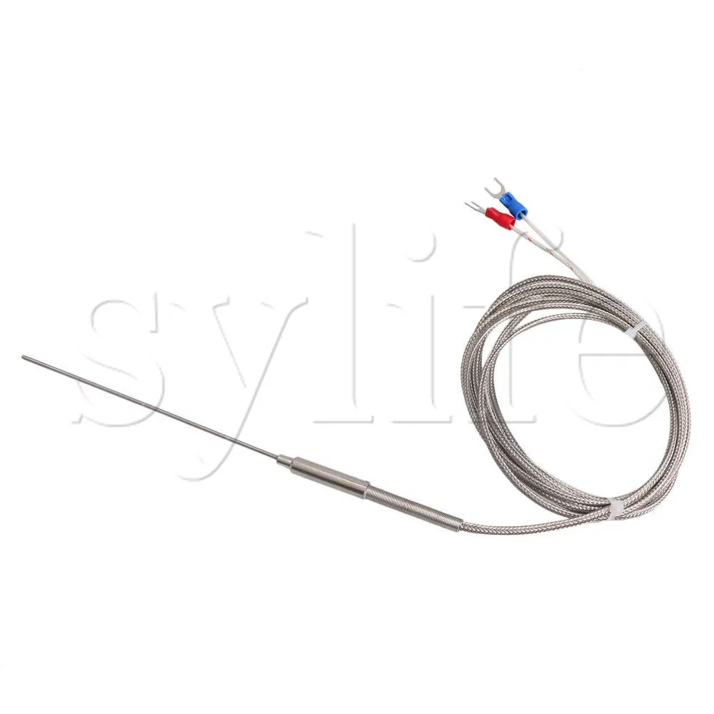 K Type Thermocouple Temperature Controller Stainless Steel Sensor 1.5mm Probe 2m