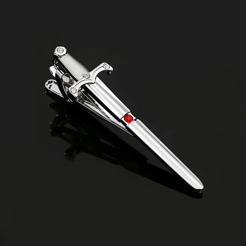 Sword Tie Clip Personality Men\'s Business Banquet Party Formal Dress Shirt Necktie Accessories Fashion Simple Crystal Ties Clips