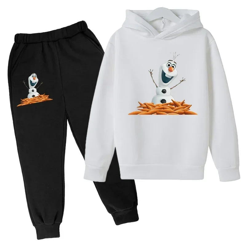 

Disney Olaf Boys Girls Clothes 4-14Y Kid Two Piece Set Hoodie+Pant Sweatshirt Tops Girl Hoodies Coat Clothing Olaf Fashion Gift