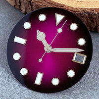 Sterile 29mm Gradient Sunburst Purple Watch Dial Parts Green Luminous Fit for NH35 NH36 NH38 NH70 NH72 Movement Date