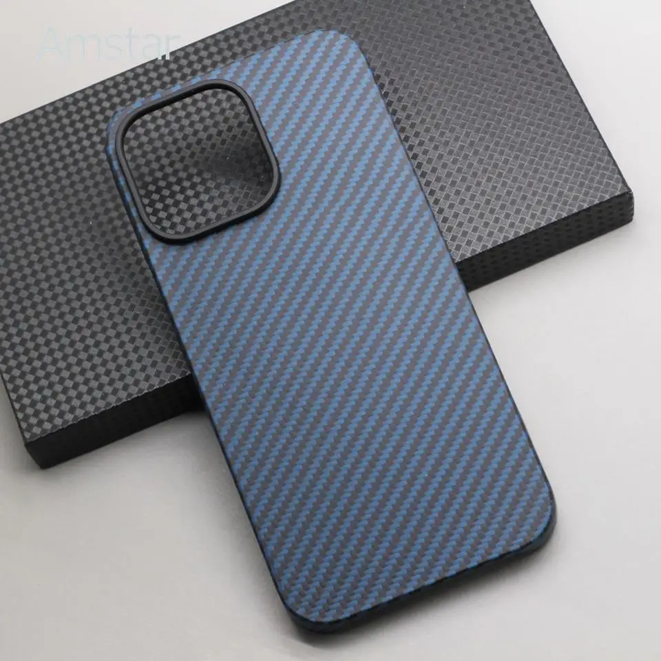 Amstar Magnetic Carbon Fiber Phone Case for iPhone 14 Pro Max 14 Plus Cases Aramid Fiber Magnetic Cover Suport Magsafe Charger