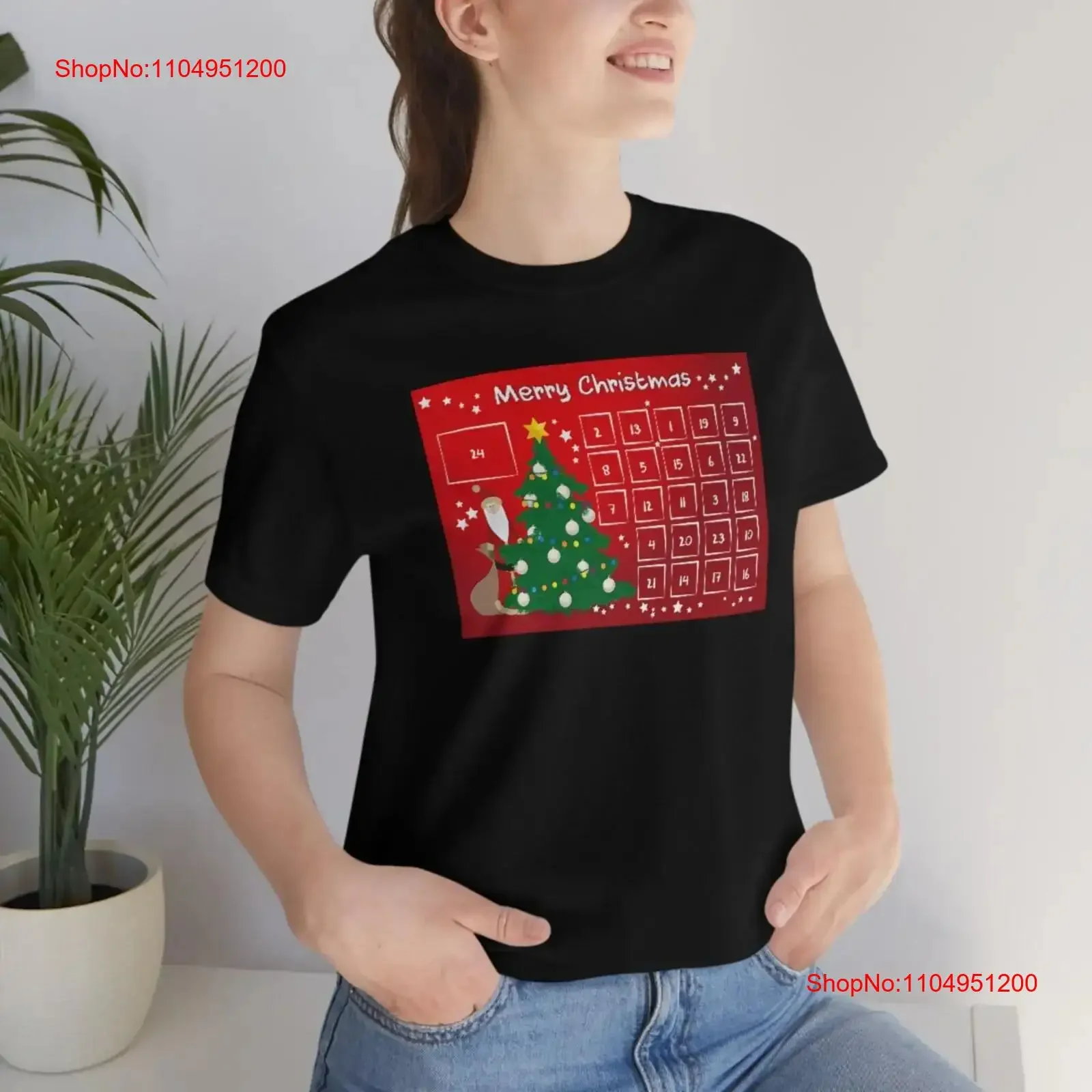 Camiseta con calendario de Adviento de Navidad, inspirador, motivacional, divertido, TS000584, vintage, lavado, estirado, ropa de calle versátil