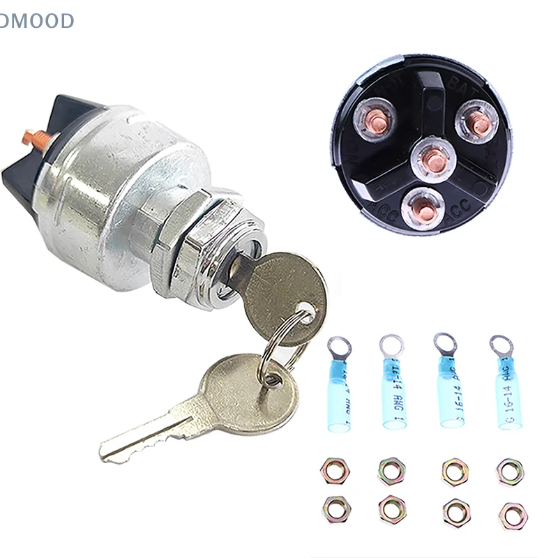 1 Set 12v Acc/Off/IGN Start For Tractor Forklift Tuning Truck Car Tools 4-Position Universal Ignition Key Switch